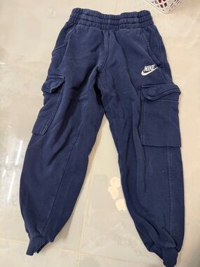 Nike Kids Navy Blue Cargo Joggers